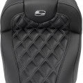 Saddlemen RoadSofa™ Lattice Stitch Seat – Carbon Fiber Black / Gray Stitch