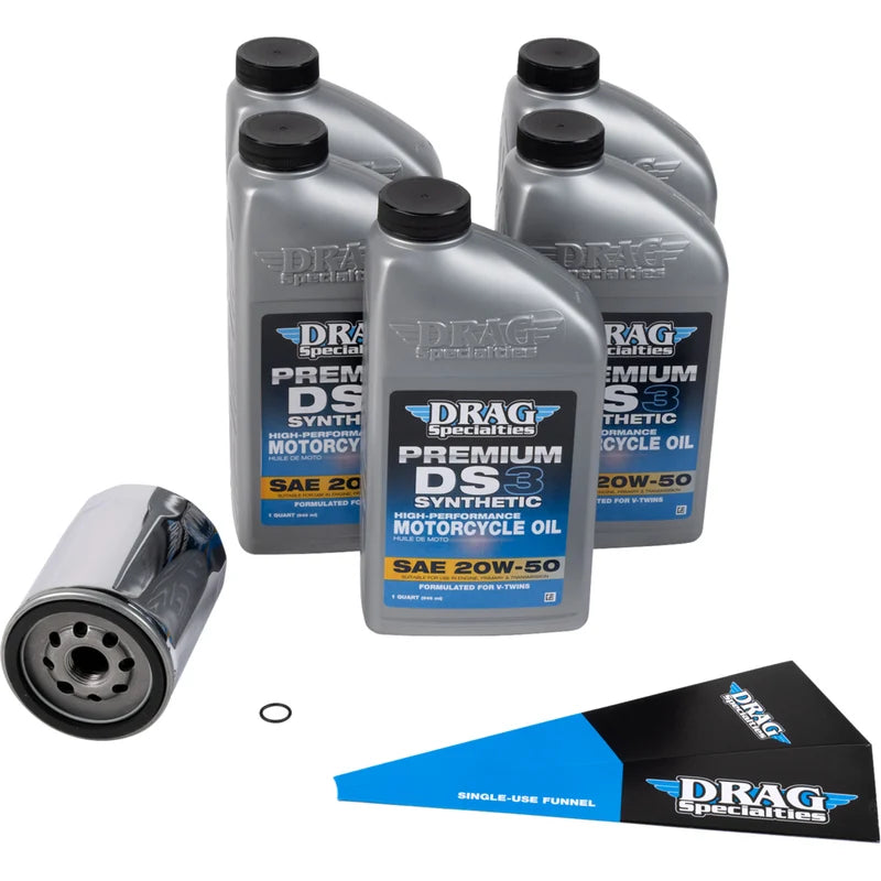 DRAG SPECIALTIES OIL - Oil Change Kit (5 QT) CHROME FILTER