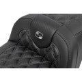 Saddlemen RoadSofa™ Lattice Stitch Seat – Carbon Fiber Black / Gray Stitch