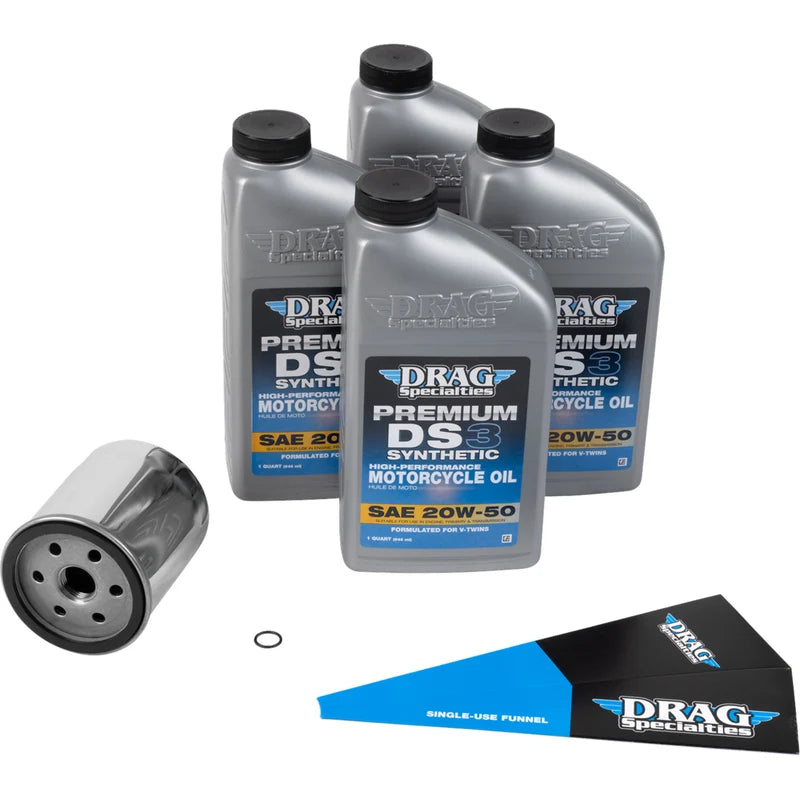 DRAG SPECIALTIES OIL - Oil Change Kit (4 QT) CHROME FILTER